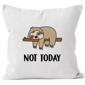 Чехол на подушку Not Today, чехол на подушку Chilling Lazy MoonWorks Sloth, белый, униразмер