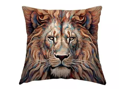 Чехол на подушку ок. 45х45 см смесовая ткань POP Collection beties "Лев"