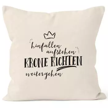 Чехол на подушку Падайте, вставайте, поправляйте макушку, переходите на Moonworks natural unsize