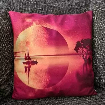 Чехол на подушку парусник на закате - 45см х 45см Tinisu