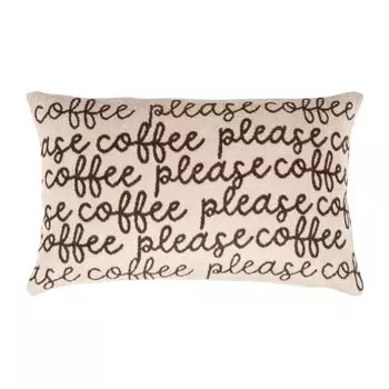 Чехол на подушку Passion коричневый 30 x 50 см современный с надписью на молнии pad