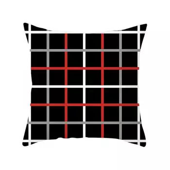 Чехол на подушку, приятный для кожи, с геометрическим дизайном, полиэстер, персиковая кожа, сетчатый декор в полоску, чехол для подушки для офиса-2 # Stuttg