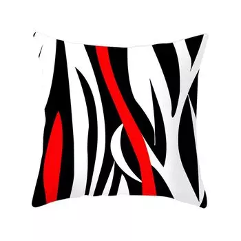 Чехол на подушку, приятный для кожи, с геометрическим дизайном, полиэстер, персиковая кожа, сетчатый декор в полоску, чехол для подушки для офиса-9 # Stuttg