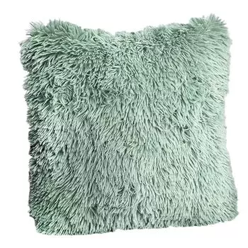 Чехол на подушку, пушистый, широкий, квадратный, декоративный, плюшевый, наволочки для дивана, зеленый Stuttg