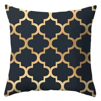 Чехол на подушку пыленепроницаемая невидимая молния полиэстер черный золотой узор квадратная подушка для дивана-C Stuttg