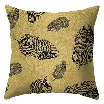 Чехол на подушку пыленепроницаемая невидимая молния полиэстер черный золотой узор квадратная подушка для дивана-B Stuttg