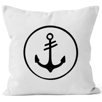 Чехол на подушку якорь круглый чехол на подушку декоративная подушка хлопок MoonWorks белый униразмер