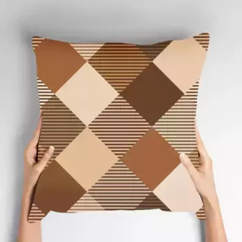 Чехол на подушку Queence "Иллана", (1 шт.), выкройка 50х50 см, бежевый