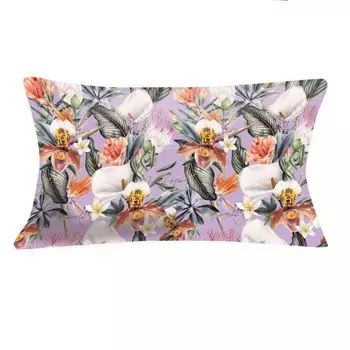 Чехол на подушку Quintana сиреневый 35 x 60 см хлопок лен экзотические цветы pad