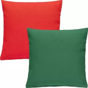 Чехол на подушку REDBEST 2er-Pack 208730, 40x1x40 см цвет rot/dunkelgrn