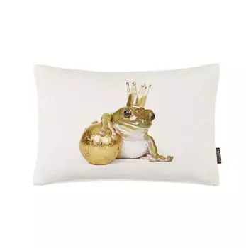 Чехол на подушку «Рим», цифровая печать лягушка с короной 43х27 см, зеленый Proflax