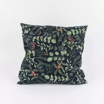 Чехол на подушку Рождество Акварель Ягодная ветка темно-синий разные размеры размер 60х60см (ВхШ) 60х60см (ВхШ) размер Schner-Leben
