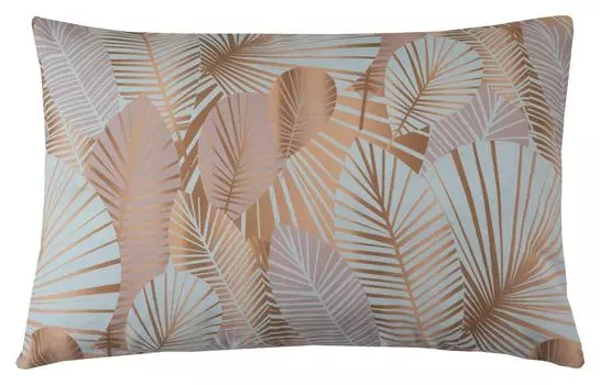 Чехол на подушку - розовое золото - кремовый - роза - 40 х 60 см - узор в виде листьев Yve!