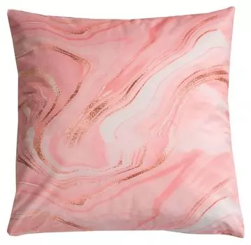 Чехол на подушку - розовый - 50 х 50 см - имитация мрамора Yve!