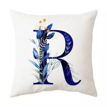 Чехол на подушку с алфавитным дизайном Dust Destischer, короткая бархатная подушка с цветком и буквами, наволочка, декор ко Дню святого Валентина, повседневное использование-R Stuttg