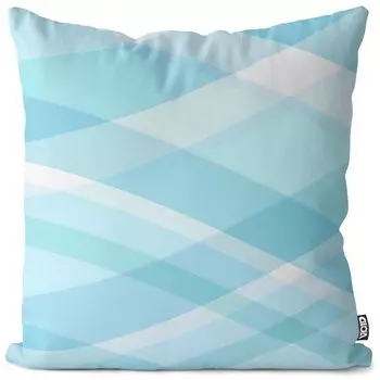 Чехол на подушку с бирюзовым узором VOID Waves Полиэстер Водонепроницаемая подушка для улицы и дома Размер: 80 x 80 см