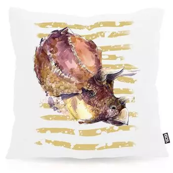 Чехол на подушку с динозавром трицератопса VOID для улицы и дома, размер подушки: 80 x 80 см