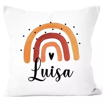 Чехол на подушку с именным принтом, радужный хлопок, персонализированные подарки для детей, декоративная подушка SpecialMe для девочек, бело-красный, 40см x 40см