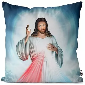 Чехол на подушку с изображением Иисуса VOID Полиэстер Водонепроницаемая подушка для улицы и дома Размер: 60 x 60 см