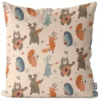 Чехол на подушку с изображением лесных животных VOID, водонепроницаемая подушка из полиэстера для улицы и дома. Размер: 60 x 60 см.