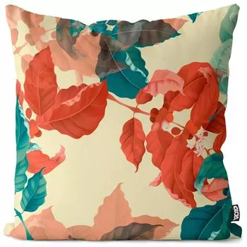 Чехол на подушку с листьями кофейного дерева VOID, водонепроницаемая подушка из полиэстера для улицы и дома. Размер: 60 x 60 см.