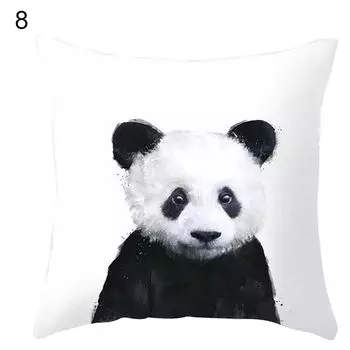 Чехол на подушку с милой пандой, кошкой, жирафом, двусторонний принт, мягкая наволочка, подушка-8 # Stuttg