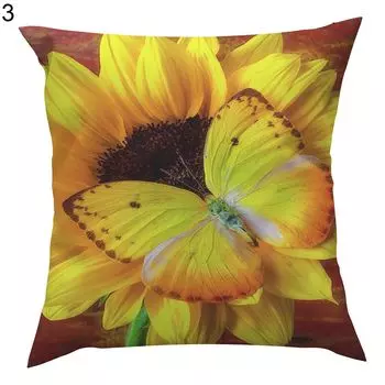 Чехол на подушку с мягкой текстурой, пыленепроницаемый, из полиэстера, желтый, с принтом подсолнечника, чехол для подушки, мебельная поставка-3 Stuttg
