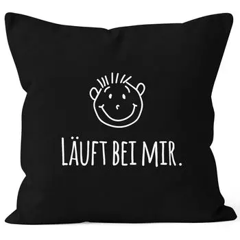 Чехол на подушку с надписью «Беги со мной», декоративная подушка хлопок 40x40 Moonworks черный, униразмер