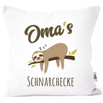 Чехол на подушку с надписью «Дедушка, бабушка, мама, папа, храпящий уголок», чехол с принтом ленивца, декоративная подушка, хлопок MoonWorks, бабушка, белый, униразмер