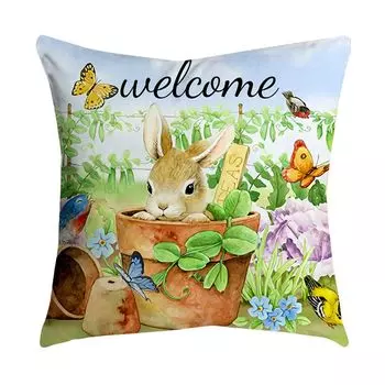 Чехол на подушку с перьями, удобная невидимая молния, прозрачный принт, простой чистый декоративный мягкий чехол-C Stuttg