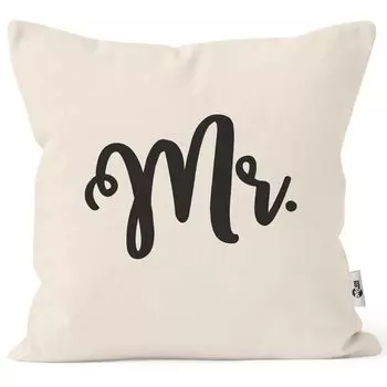 Чехол на подушку с принтом Mr Mrs, подарок для партнера, свадебный подарок, идея подарка для пары, мужу и жене Moonworks Mr natural, униразмер