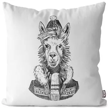 Чехол на подушку с рисунком ламы VOID, полиэстер, водонепроницаемая подушка для улицы и дома. Размер: 60 x 60 см.