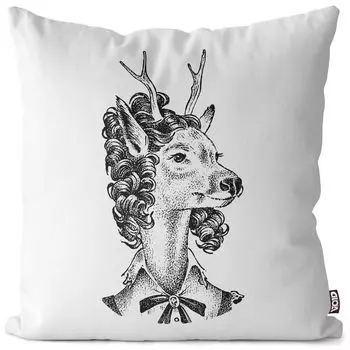 Чехол на подушку с рисунком VOID Deer Forest, полиэстер, водонепроницаемая подушка для улицы и дома. Размер: 80 x 80 см.