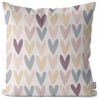 Чехол на подушку с рисунком VOID в виде сердечек, полиэстер, водонепроницаемая подушка для улицы и дома. Размер: 60 x 60 см.