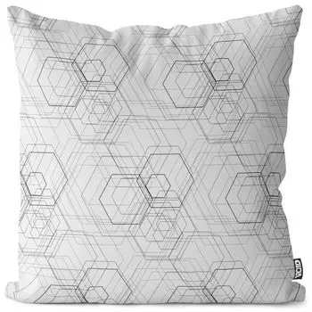 Чехол на подушку с шестигранным рисунком VOID, водонепроницаемая подушка из полиэстера для улицы и дома. Размер: 80 x 80 см.