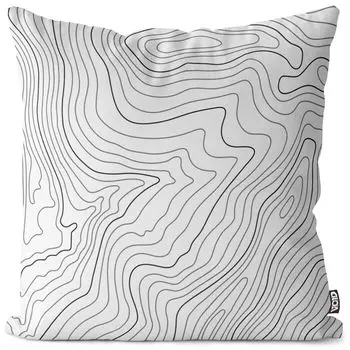 Чехол на подушку с топографической картой VOID, полиэстер, водонепроницаемая подушка для улицы и дома. Размер: 80 x 80 см.