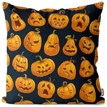 Чехол на подушку с тыквенными фонарями VOID, полиэстер, водонепроницаемая подушка для улицы и дома. Размер: 60 x 60 см.