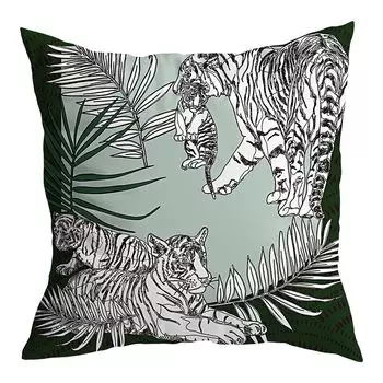 Чехол на подушку с уникальным рисунком, устойчивый к выцветанию полиэстер, двусторонний чехол с принтом листьев растений, чехол для диванной подушки, украшение для дома-I Stuttg