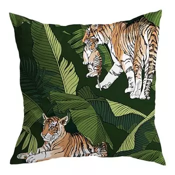 Чехол на подушку с уникальным рисунком, устойчивый к выцветанию полиэстер, двухсторонний чехол с принтом листьев растений, чехол для диванной подушки, украшение для дома-D Stuttg