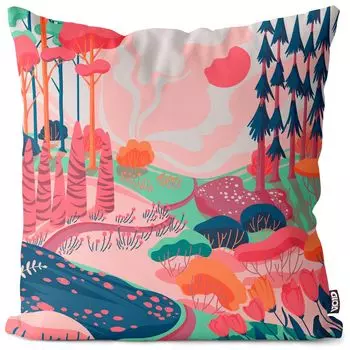 Чехол на подушку с весенним пейзажем VOID, полиэстер, водонепроницаемая подушка для улицы и дома. Размер: 60 x 60 см.
