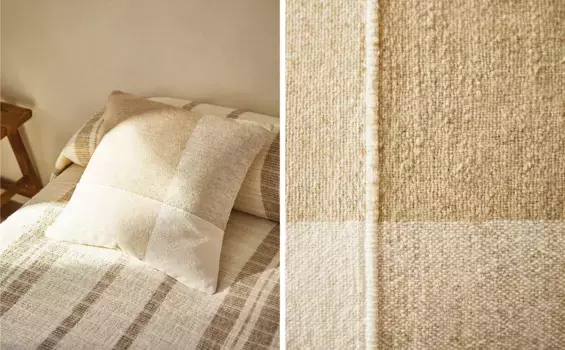 Чехол на подушку с вышивкой Zara Home, светло-бежевый