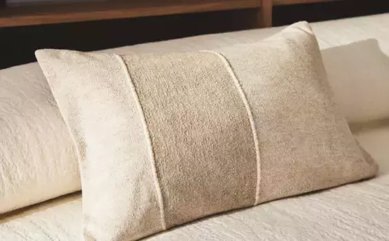 Чехол на подушку с вышивкой Zara Home, светло-бежевый