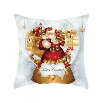 Чехол на подушку Санта-Клауса, дышащий съемный полиэстер, персиковая кожа, мебель Санта-Клауса, праздничный пасхальный принт, декоративная наволочка для спальни-1 Stuttg