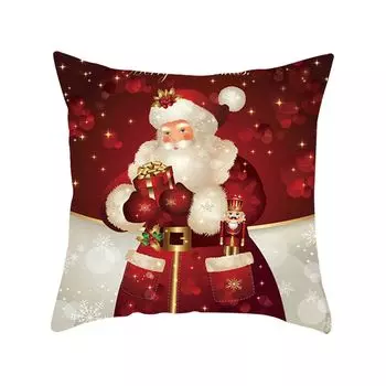 Чехол на подушку Санта-Клауса, дышащий съемный полиэстер, персиковая кожа, мебель Санта-Клауса, праздничный пасхальный принт, декоративная наволочка для спальни-7 Stuttg