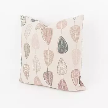 Чехол на подушку Scandi Retro Leaves натуральный розовый разные размеры BEAUTIFUL LIFE размер 40x40см (ВxШ) размер 40x40см (ВxШ) Schner-Leben