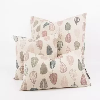 Чехол на подушку Scandi Retro Leaves натуральный розовый разные размеры BEAUTIFUL LIFE размер 30x50см (ВxШ) размер 30x50см (ВxШ) Schner-Leben