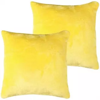 Чехол на подушку "Селина" упаковка 2 шт., размер "40 х 40 см" - желтый - чехол на молнию Bestlivings