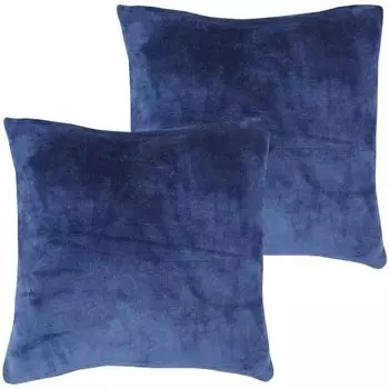 Чехол на подушку "Селина" упаковка 2 шт., размер "50 х 50см" - синий - чехол на подушку на молнии Bestlivings