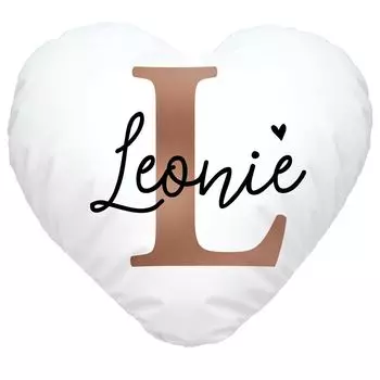 Чехол на подушку-сердечко с инициалом имени, монограммой, буквой, вид меди, имя, подарки, декоративная подушка в форме сердца, персонализированная белая подушка-сердечко SpecialMe