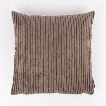 Чехол на подушку широкий шнурок в рубчик коричневый разных размеров от SCHNER LEBEN. Размер 80х80см (ВхШ) Размер 80х80см (ВхШ) Schner-Leben